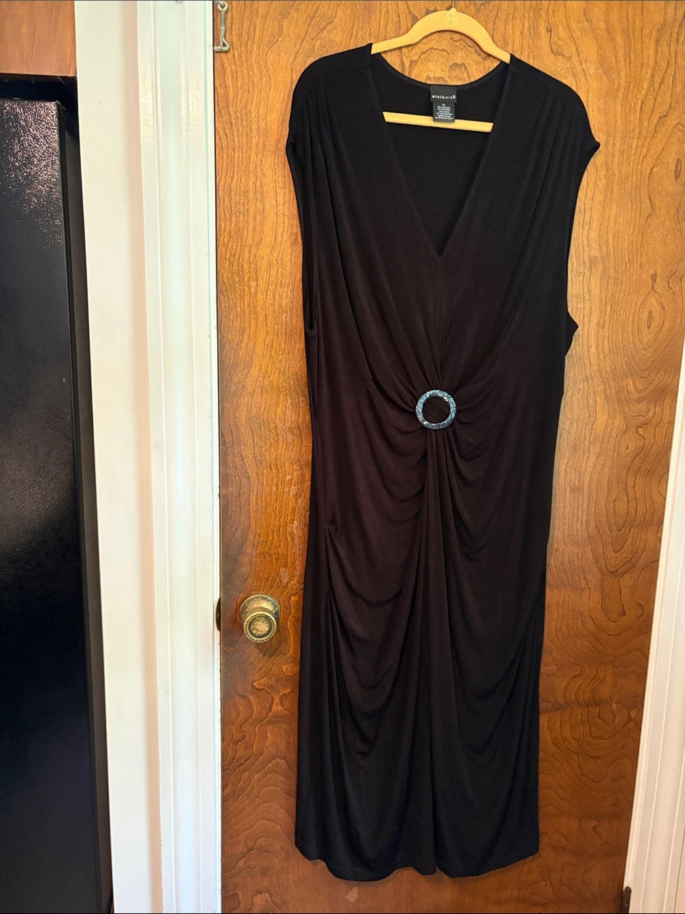 Citiknits Black Midi Dress with Ring Detail